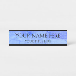 Licht grungy blauw eenvoudig professioneel modern bureau naambordje