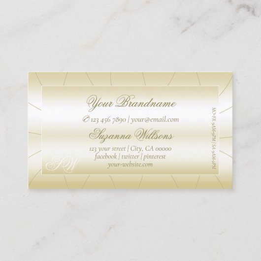 Licht Gulden met diamanten en Monogram Luxurous Visitekaartje (Achterkant)