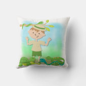 Licht Haar Jongen op Safari Kussen (Achterkant)