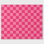 Licht Heet Roze Checker Patroon Wrapping Papier (Vlak)