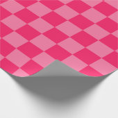 Licht Heet Roze Checker Patroon Wrapping Papier (Hoek)