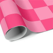 Licht Heet Roze Checker Patroon Wrapping Papier (Rol Hoek)