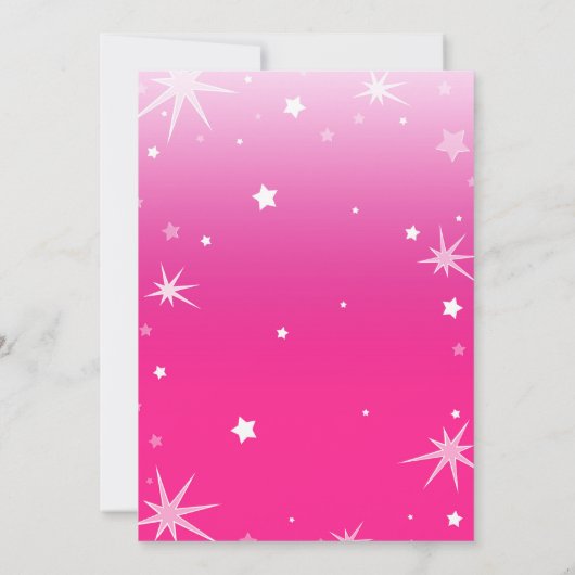 Licht & Heet Roze Sparkle Stars Verjaardagsfeestje Kaart (Achterkant)