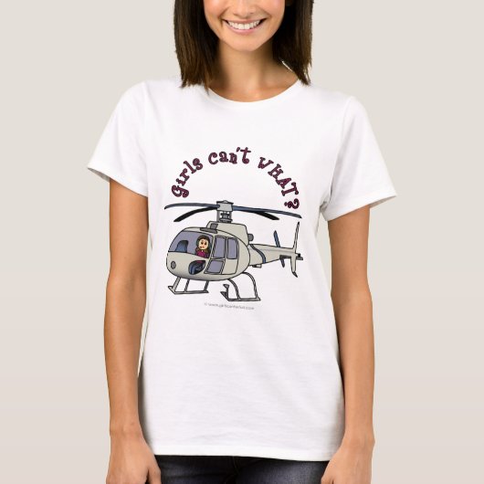 Licht Helikopter Girl T-shirt (Voorkant)