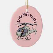 Licht helikopter Pilot Girl Keramisch Ornament (Rechts)