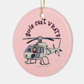 Licht helikopter Pilot Girl Keramisch Ornament (Links)