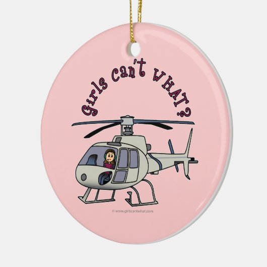 Licht helikopter Pilot Girl Keramisch Ornament (Links)