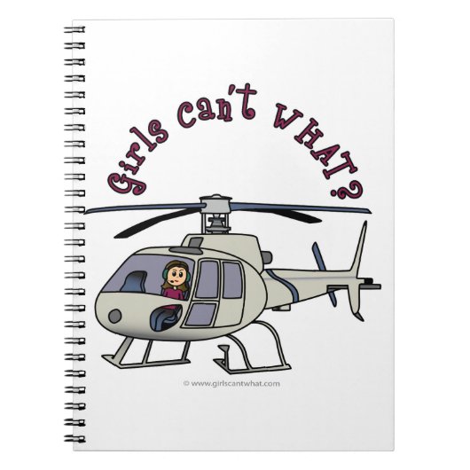 Licht helikopter Pilot Girl Notitieboek (Voorkant)