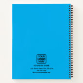 Licht hemblauw modern professioneel bedrijfslogo notitieboek (Achterkant)