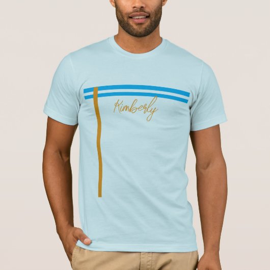 Licht Hemelblauwe Minimaal Aangepaste Naam Basic T T-shirt (Voorkant)