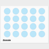 Licht Hemelsblauw Ronde Sticker (Vel)