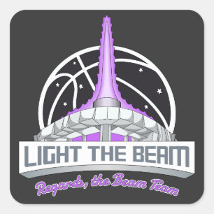 Licht het Beam - Sacramento Basketball Vierkante Sticker