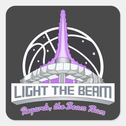 Licht het Beam - Sacramento Basketball Vierkante Sticker (Voorkant)