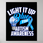 Licht het blauw op voor autisme bewustzijn geeft b poster (Voorkant)