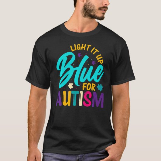 Licht het blauw op voor autisme t-shirt (Voorkant)
