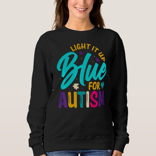 Licht het blauw op voor autisme trui (Voorkant)