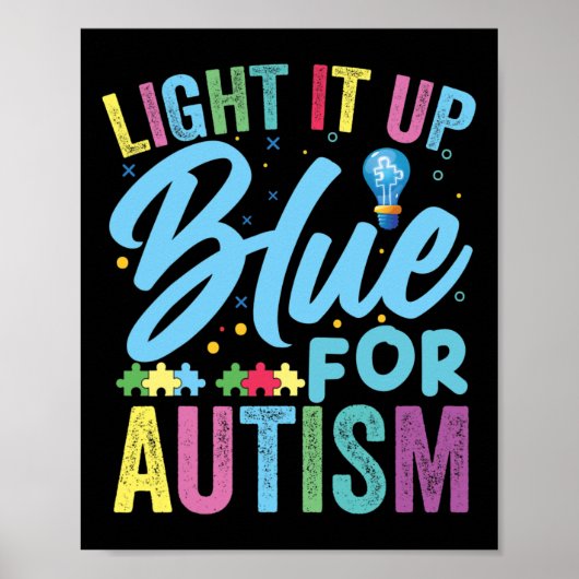 Licht het Blauwe Autisme Bewustheid 1 op Poster (Voorkant)