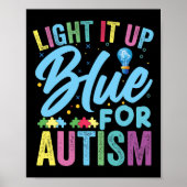 Licht het Blauwe Autisme Bewustheid 1 op Poster (Voorkant)