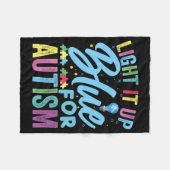 Licht het Blauwe Autisme Bewustheid T-Shirt92 op Fleece Deken (Voorkant (Horizontaal))