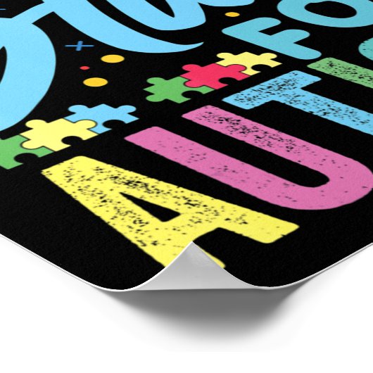 Licht het Blauwe Autisme Bewustheid T-Shirt92 op Poster (Hoek)