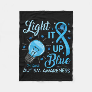 Licht het blauwe autisme bewustzijn op Puzzle Mann Fleece Deken