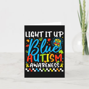 Licht het blauwe autisme bewustzijn op Puzzle Mann Kaart