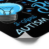 Licht het blauwe autisme bewustzijn op Puzzle Mann Poster (Hoek)