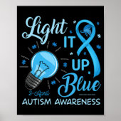 Licht het blauwe autisme bewustzijn op Puzzle Mann Poster (Voorkant)