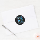 Licht het blauwe autisme bewustzijn op Puzzle Mann Ronde Sticker (Envelop)