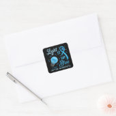 Licht het blauwe autisme bewustzijn op Puzzle Mann Vierkante Sticker (Envelop)