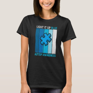 Licht het blauwe autisme bewustzijn op Puzzle T-shirt