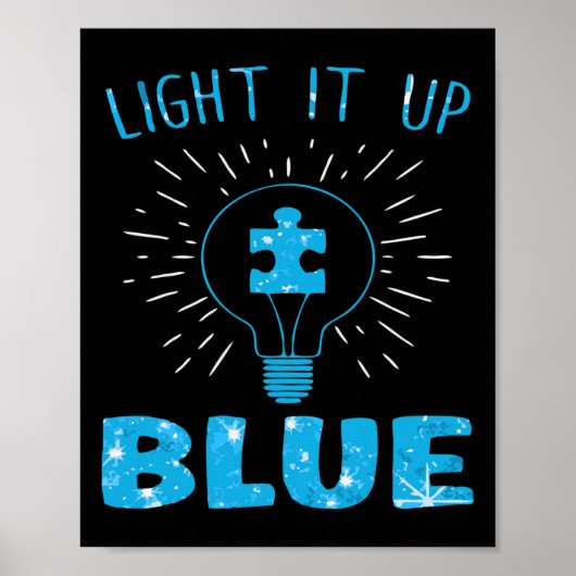 Licht het blauwe autisme in het oog poster (Voorkant)