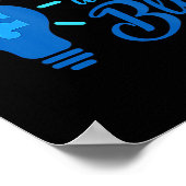 Licht het blauwe autisme in het oog poster (Hoek)