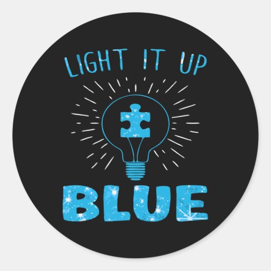 Licht het blauwe autisme in het oog ronde sticker (Voorkant)