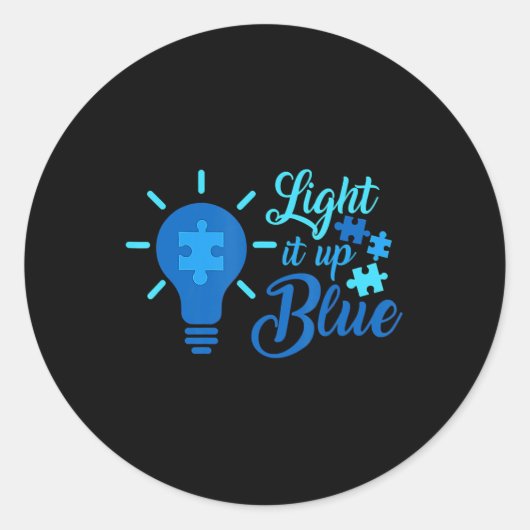 Licht het blauwe autisme in het oog ronde sticker (Voorkant)