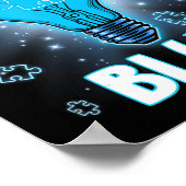 Licht het blauwe autisme Shirt op dat ik blauw voo Poster (Hoek)