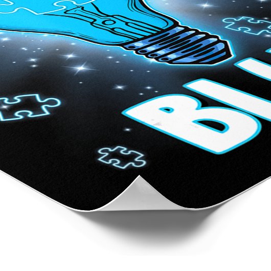 Licht het blauwe autisme Shirt op dat ik blauw voo Poster (Hoek)