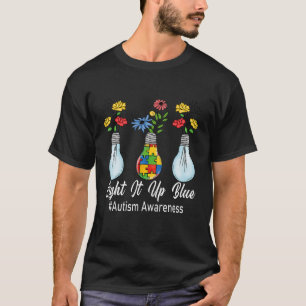 Licht het blauwe Autisme-waarschuwingslampje op T-shirt