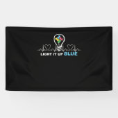 Licht het blauwe bewustzijn van autisme op spandoek (Horizontaal)