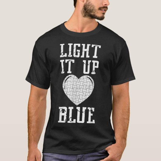 Licht het blauwe shirt Autisme op (Voorkant)
