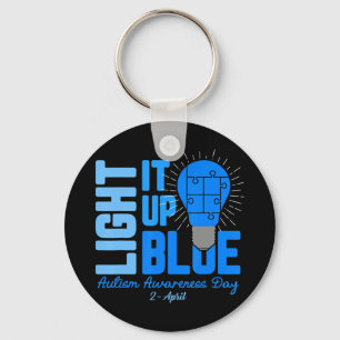 Licht het blauwe Shirt voor autisme op, autisme Aw Sleutelhanger