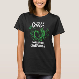 Licht het groene bewustzijn voor geestelijke gezon t-shirt