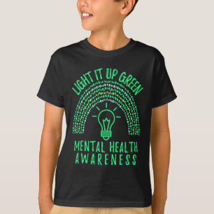 Licht het groene bewustzijn voor geestelijke gezon t-shirt