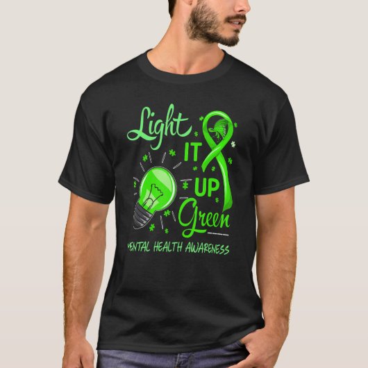Licht het Groene Geestelijke Gezondheid Bewustzijn T-shirt (Voorkant)