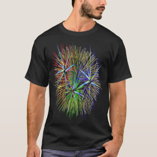 Licht het kleurrijke Fireworks-feest in de Nachthe T-shirt