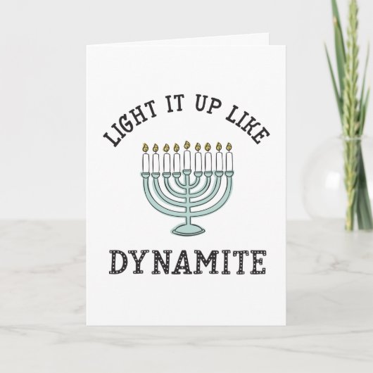 Licht het op als Dynamite Hanukkah-kaart Kaart (Voorkant)