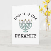 Licht het op als Dynamite Hanukkah-kaart Kaart (Gele Bloem)