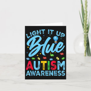 Licht het op Blauw Autisme Bewustzijn Mannen Vrouw Kaart