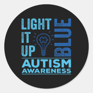 Licht het op Blauw Autisme Bewustzijn Ronde Sticker