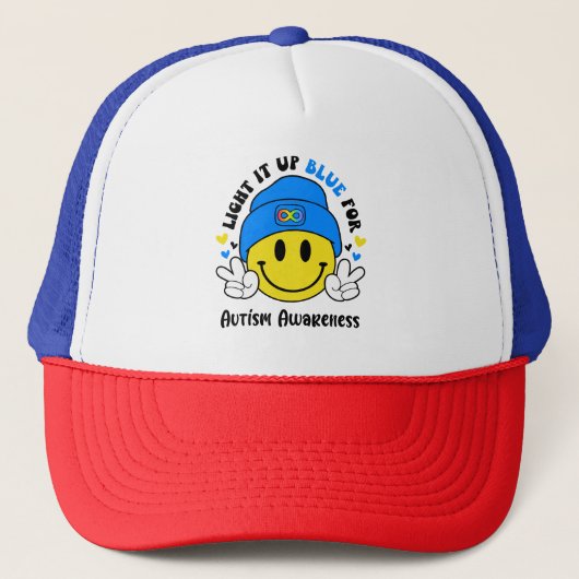 Licht het op Blauw voor autisme Trucker Pet (Voorkant)